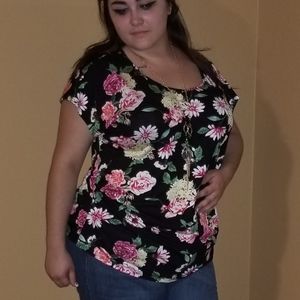 Floral Top with Necklace ~~~Jeans also for sale
